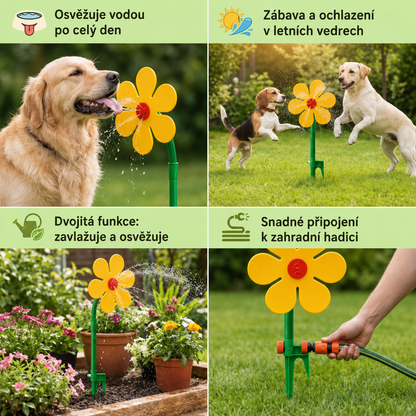 Rotující slunečnicový zavlažovač pro psy