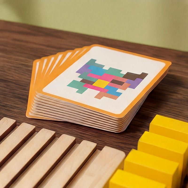Montessori dřevěná skládačka ve stylu Tetrisu