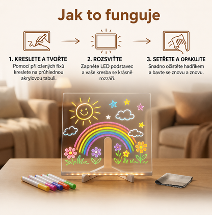 GlowDraw™ - Svítící LED kreslicí tabulka pro děti