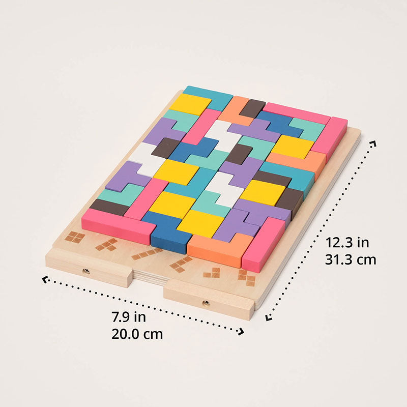 Montessori dřevěná skládačka ve stylu Tetrisu