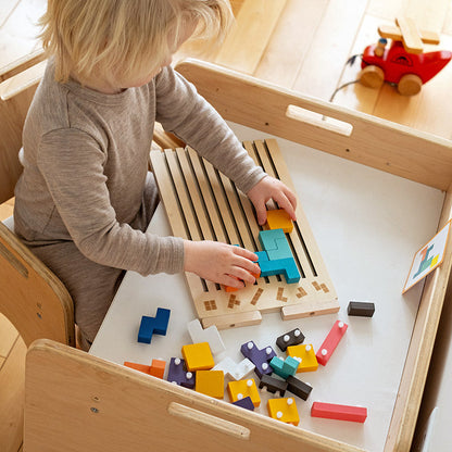Montessori dřevěná skládačka ve stylu Tetrisu