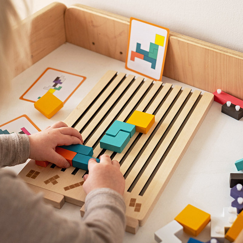 Montessori dřevěná skládačka ve stylu Tetrisu