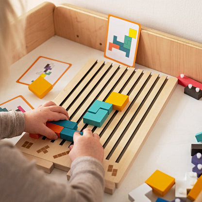Montessori dřevěná skládačka ve stylu Tetrisu