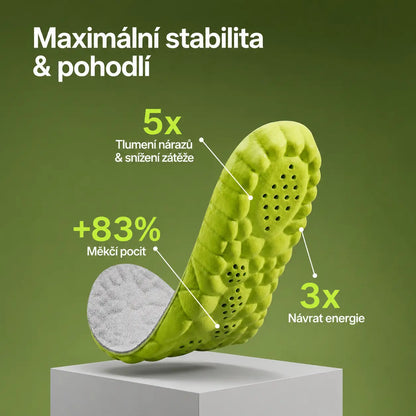 Ortopedické vložky do bot s maximální stabilitou, účinným tlumením nárazů, podporou klenby a vysokým komfortem při každém kroku.