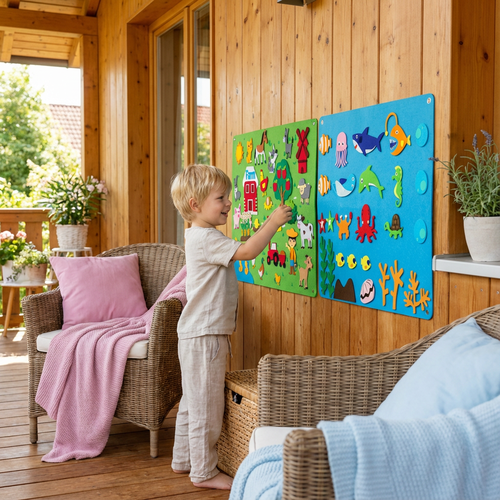 Montessori Plstěný Svět – Kreativní Tabule pro Děti