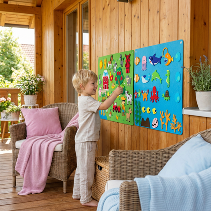 Montessori Plstěný Svět – Kreativní Tabule pro Děti