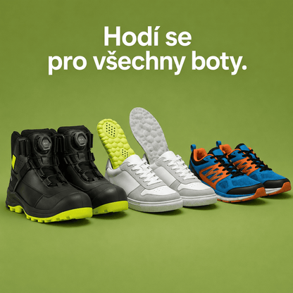 Ortopedické vložky do bot s podporou klenby, měkkým polstrováním a tlumením nárazů pro maximální pohodlí při každém kroku.