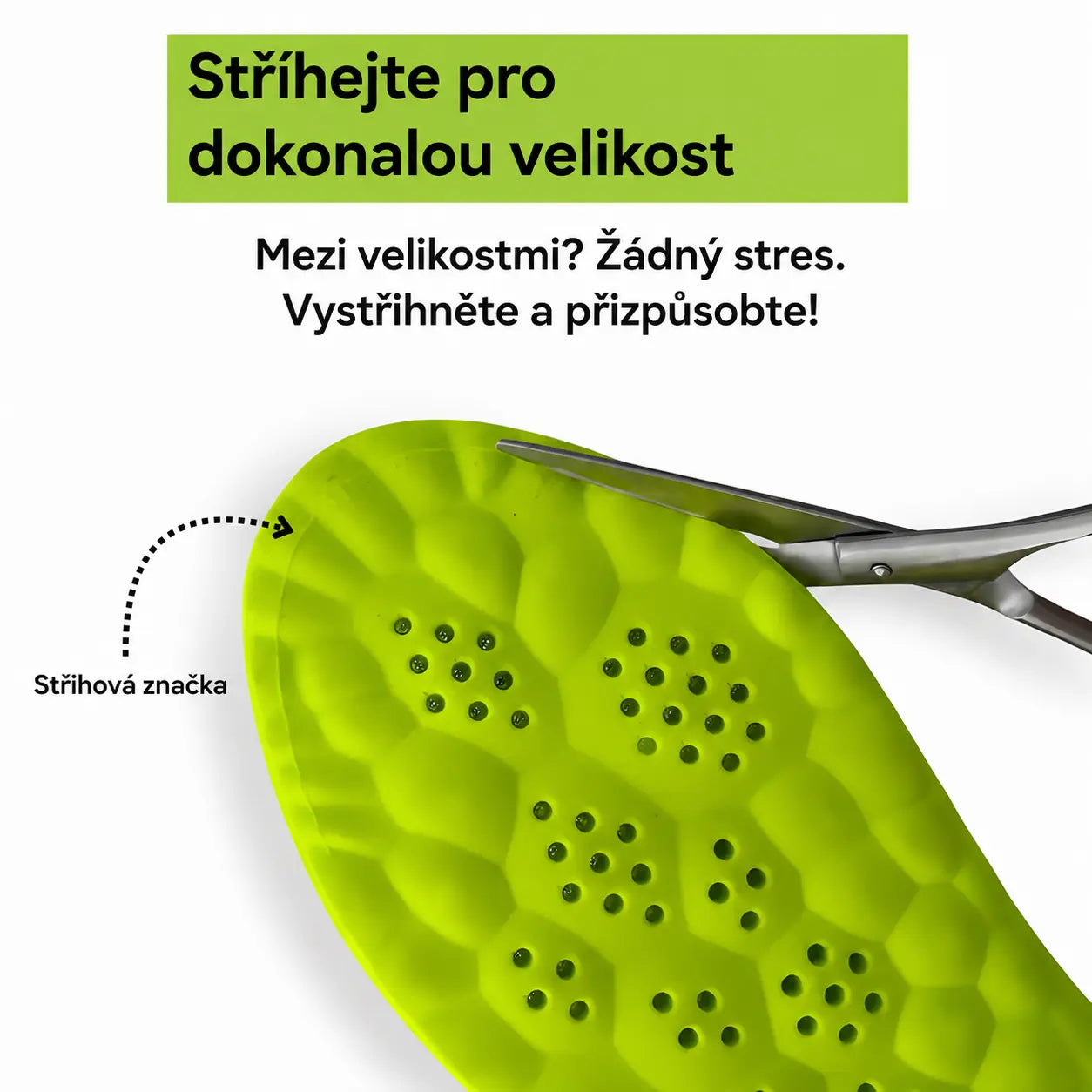 Ortopedické vložky do bot se stříhací linií pro snadné přizpůsobení velikosti. Vhodné pro všechny typy obuvi.